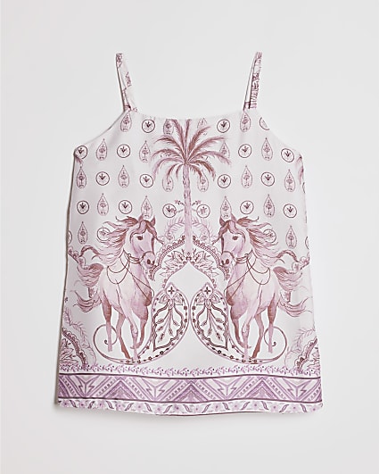 Girls Pink Horse Horse Cami Top