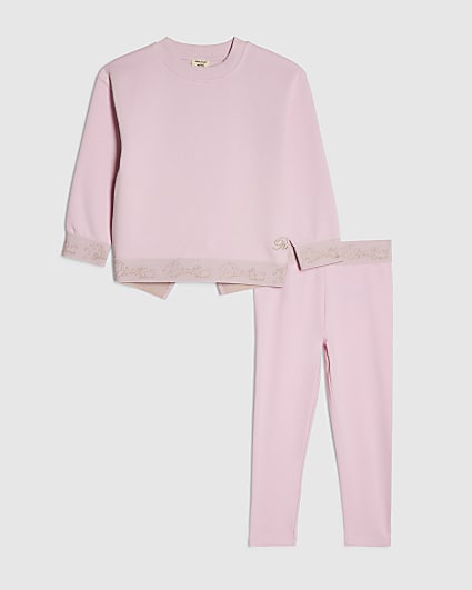 Mini Girls Pink RI Sweatshirt Set