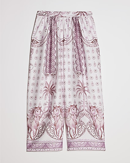 Girls Pink Satin Horse Trousers