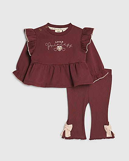Baby Girls Burgundy Little Princess Set