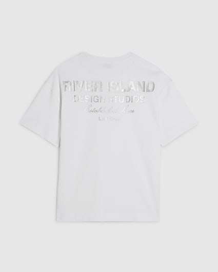 Girls White Design Studios Metallic T-Shirt