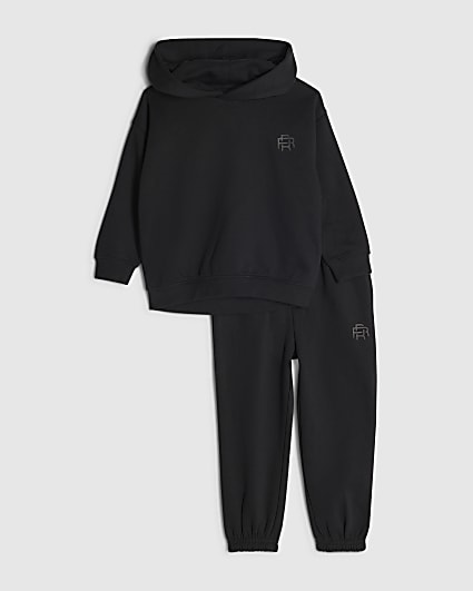 Mini Boys Black RR Hoodie And Joggers Set