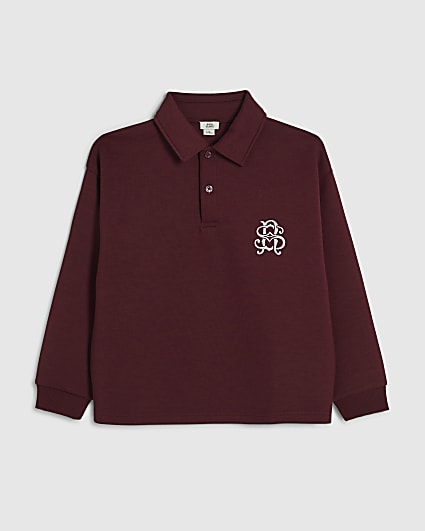 Boys Burgundy RI Rugby Sweatshirt