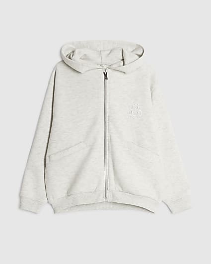 Boys Premium Grey Zip Through Hoodie