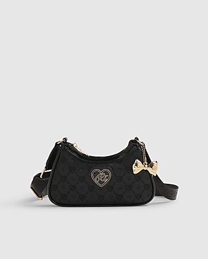 Girls Cream Monogram Heart Bowler Bag