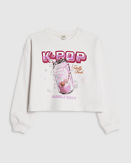 Girls White Soda Pop Sweatshirt
