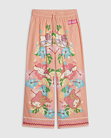 Girls Pink Hello Kitty Beach Trousers