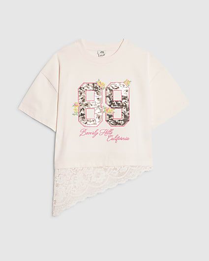 Girls Pink 89 Sequin Number T-Shirt