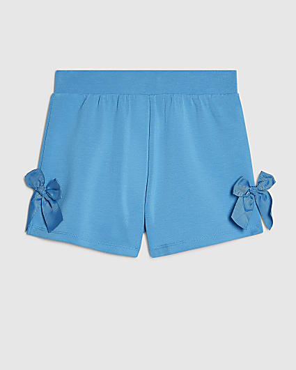 Girls Blue Premium Bow Shorts