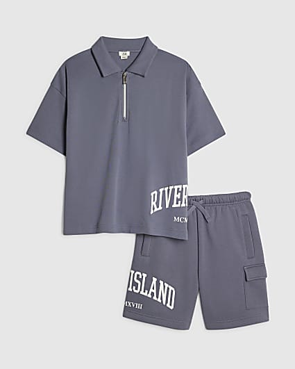 Boys Blue RI Polo & Shorts Set