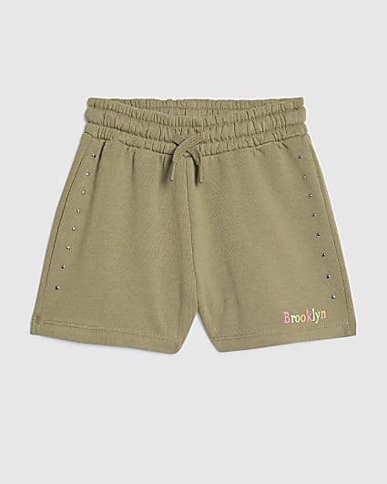 Girls Khaki Brooklyn Stud Shorts