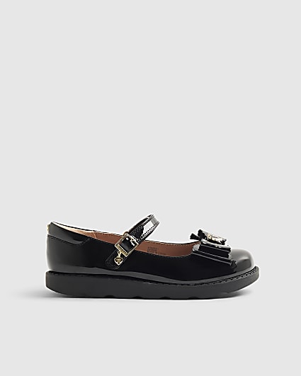Mini Girls Black Patent Bow Mary Jane Shoes