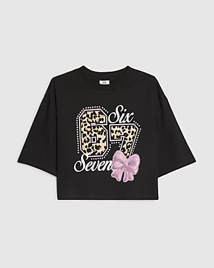 Girls Black Six Seven 67 Crop Top