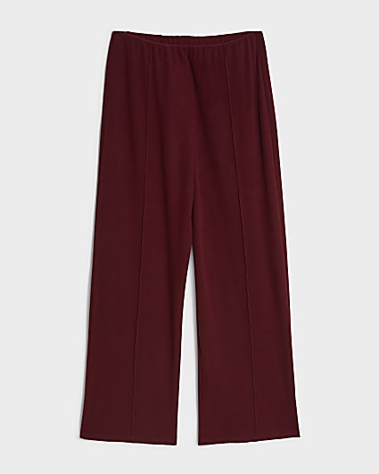 Girls Red Cosy Wide Leg Trousers