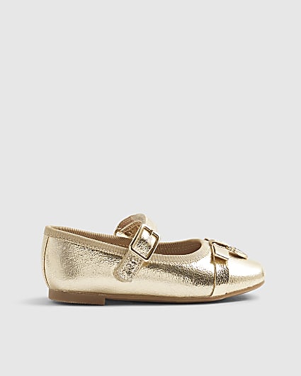 Mini Girls Gold Ballet Shoes