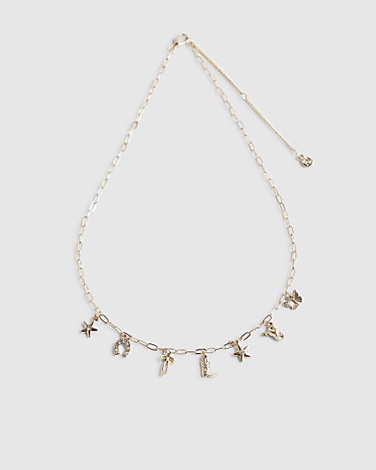 Girls Gold Rodeo Charm Necklace
