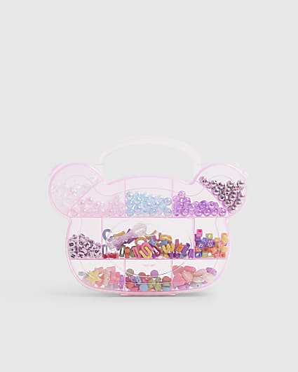 Girls Pink Bear Beaded Bracelet Making Kit