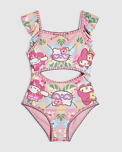 Girls Pink Hello Kitty & Friends Swimsuit
