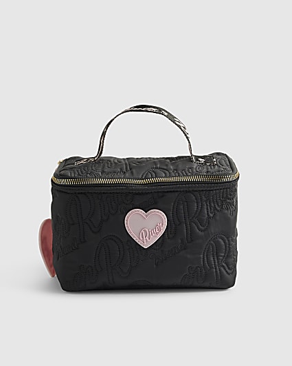 Girls Black Nylon Script Lunchbox