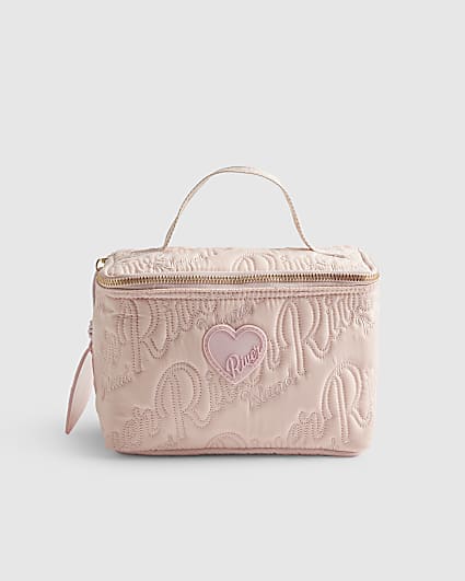 Girls Pink Nylon Script Lunchbox