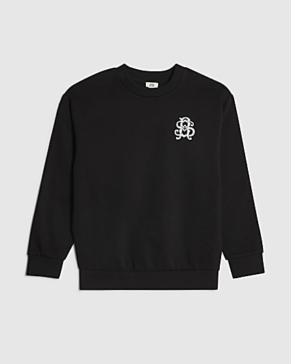 Boys Black Crest Sweatshirt