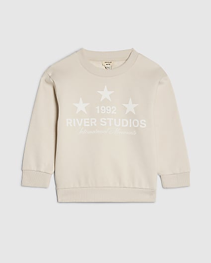 Mini Boys Beige River Studios Sweatshirt