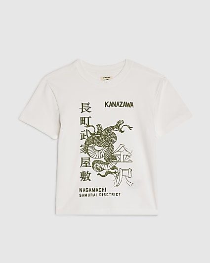 Mini Boys White Kanazawa Dragon T-Shirt