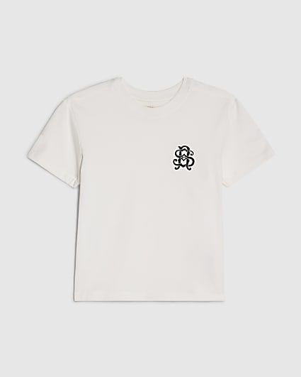 Mini Boys White Crest T-Shirt