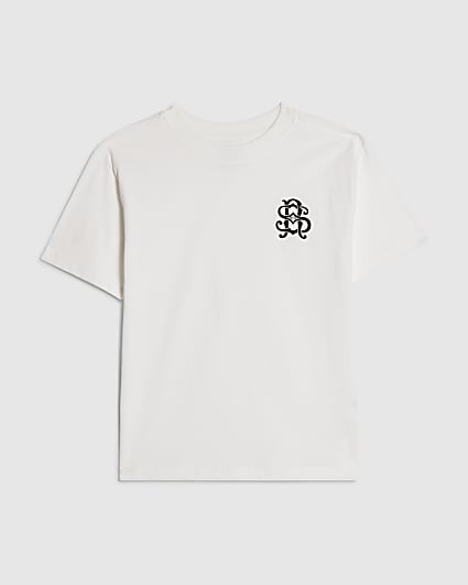 Boys White Crest T-Shirt