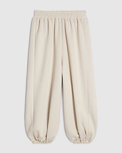 Girls Cream Balloon leg Trousers