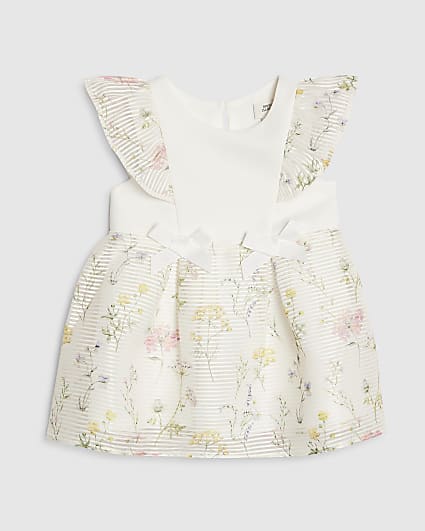 Baby Girls White Floral Burnout Dress