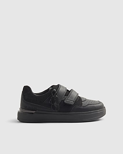 Boys Black Double Velcro Trainers