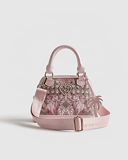 Girls Brown Monogram Horse Print Bag