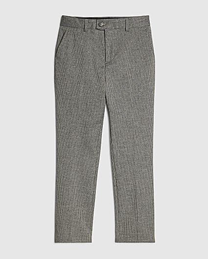 Boys Grey Dogtooth Suit Trousers