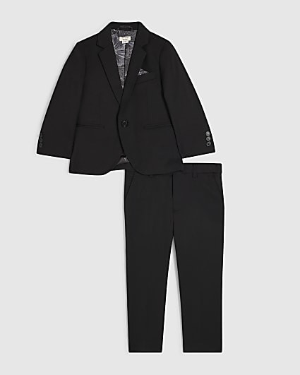 Mini Boys Black Blazer and Trousers Suit Set