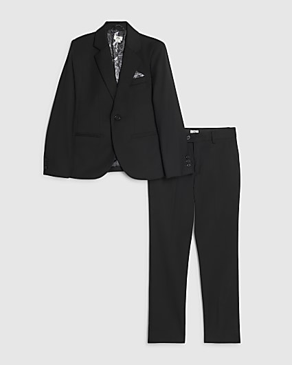 Boys Black Jacket And Trousers Suit Set