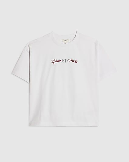 Boys White Boat T-Shirt