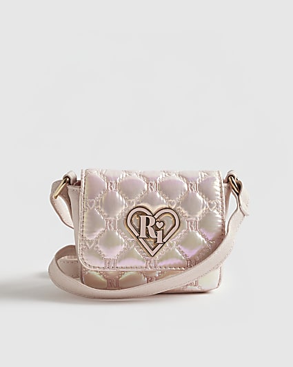 Girls Pink Mini Iridescent Cross Body Bag