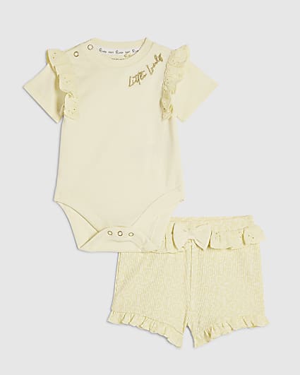 Baby Girls Yellow Little Lovely Bodysuit Set