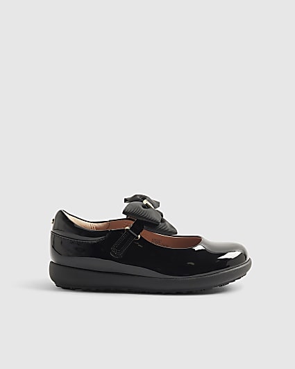 Mini Girls Black Bow Mary Jane Shoes