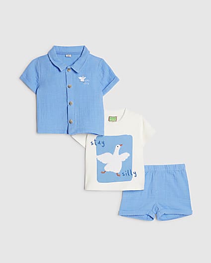 Baby Boys Blue Goose T-Shirt Set