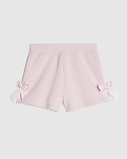 Girls Pink Premium Bow Shorts