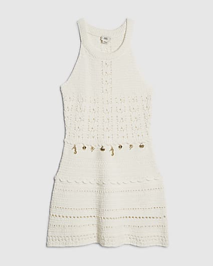 Girls White Crochet Sea Charms Dress