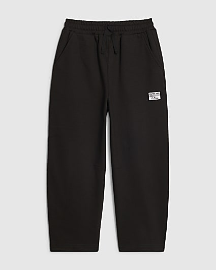 Boys Black Barrel Leg Joggers
