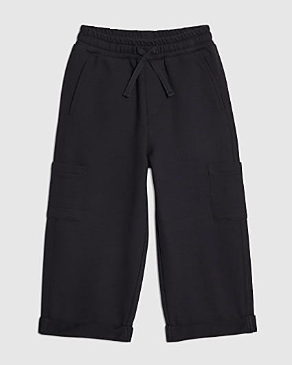 Mini Boys Navy Barrel Roll Up Joggers