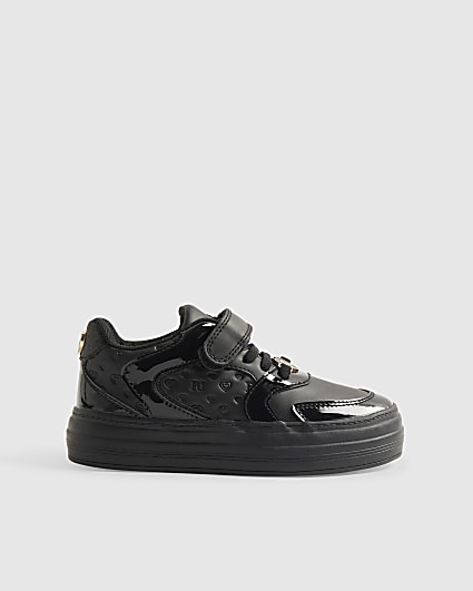 Girls Black Plimsole Trainers