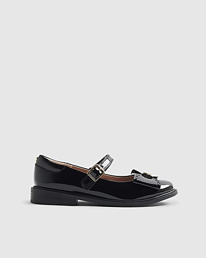 Girls Black Bow Ballet Shoes
