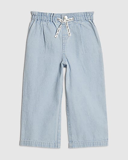 Mini Girls Blue Wide Leg Jeans