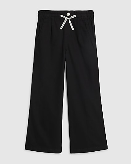 Girls Black Wide Leg Jeans
