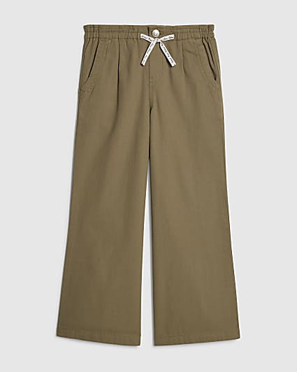 Girls Green Wide Leg Jeans